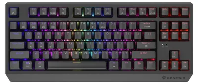 Zdjęcie produktu dla GENESIS Thor 230 TKL, Przewodowy i Bezprzewodowy, USB + RF Wireless + Bluetooth, Mechaniczna, QWERTY, RGB LED, Czarny