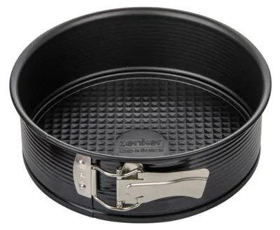 Produktbild von Zenker Springform Ø 20 cm, Backform mit Antihaftbeschichtung, runde Kuchenform mit Flachboden (Farbe: schwarz)