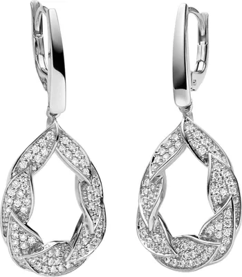 Produktbild von Ohrhänger 585 Gold Weißgold 130 Diamanten Brillanten 0,42ct. Ohrringe Boutons