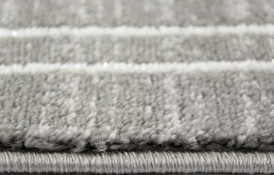 Produktbild von Moderner Teppich Orientteppich Ornamente mit Glitzergarn in Grau Creme Größe - 80 x 300 cm