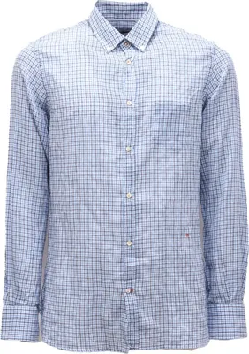Zdjęcie produktu dla 9047AI camicia uomo DONDUP CADET męska bawełniana koszula w kratę jasnoniebieski/niebieski