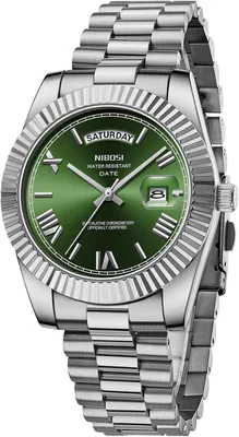 Image de Montre homme Montre à quartz analogique en acier inoxydable Montre homme étanche Business Casual Montre classique avec affichage du jour et de la date