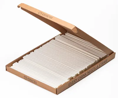 Imagen del producto de Pajitas de papel, biodegradables, de 200 mm x 6 mm, paquete de 300 unidades, para bebidas frías