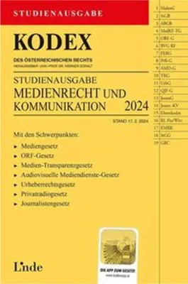 Obrázek produktu pro KODEX Studienausgabe Medienrecht und Kommunikation