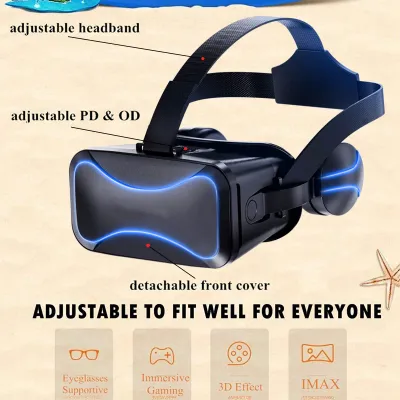 Zdjęcie produktu dla Zestaw słuchawkowy VR z pilotem Okulary 3D Zestaw słuchawkowy wirtualnej rzeczywistości do gier VR i filmów 3D