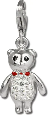 Image de SilberDream blanc Charm Ours zirconia Femme 925 argent Pendentif à breloques GSC504W