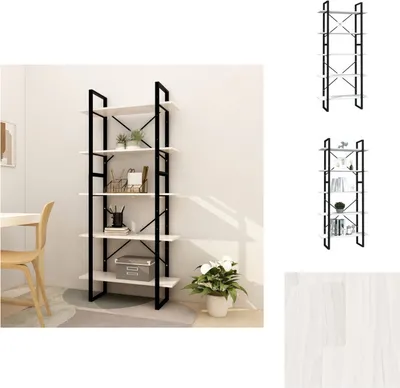 Obrázek produktu pro vidaXL Knihovna 5 přihrádek bílá 80x30x175 cm borovicový masiv - Knihovny a regály