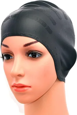 Imagen del producto de Gorro de silicona impermeable para nadar, con protección para los oídos, talla única
