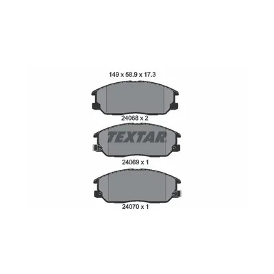 Produktbild von Textar Bremsbeläge vorne für Kia Sorento I JC 2,4 2,5 3,3 3,5 + V6 4WD CRDi