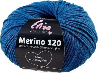 Produktbild von Elisa Merino 120, 50 g/120 m, Merinogarn aus extrafeiner Wolle,mulesing-frei, ,100% Schurwolle(Merino extrafein) zum stricken häkeln 7283