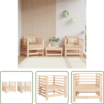 Produktbild von The Living Store Gartenstühle 2 Stk. Massivholz Kiefer