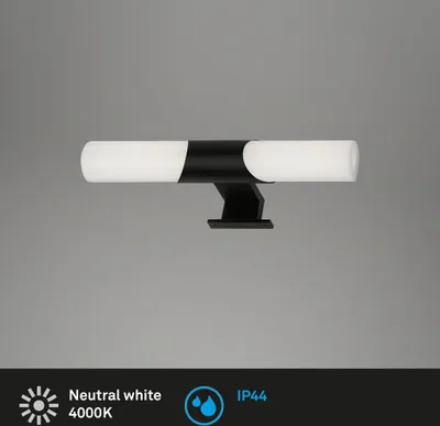 Produktbild von LED Bad-Spiegelleuchte, schwarz, LED/7W