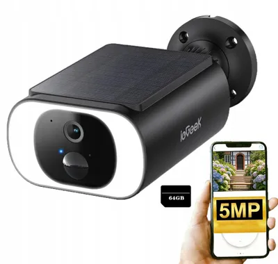 Produktbild von ieGeek IP WLAN Kamera 5MP Solar Außenüberwachung 64GB
