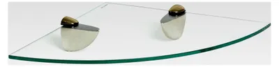 Produktbild von Schwebendes Eckregal aus Glas für das Badezimmer - 30 cm - Klar/Gold - Wandmontage für Küche, Schlafzimmer, Dusche und Dekoration