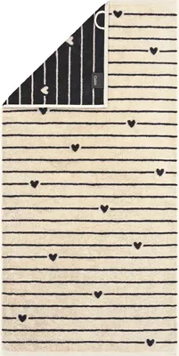 Produktbild von Cawö Duschtuch Heart Beats Farbe basalt Größe 70x140