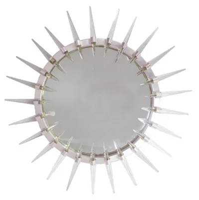Produktbild von Casa Padrino Luxus Art - Deco Spiegel Silber Ø 80 cm - Wandspiegel - Wohnzimmer Dekoration