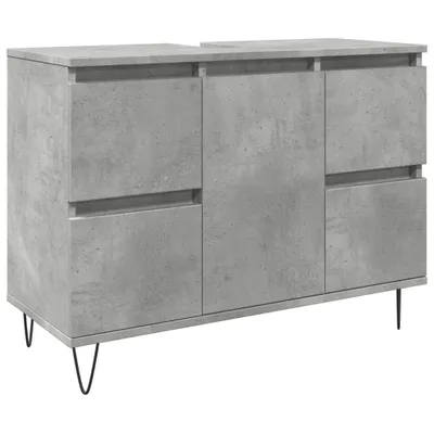Imagen del producto de Mueble de baño madera de ingeniería gris hormigón 80x33x60 cm