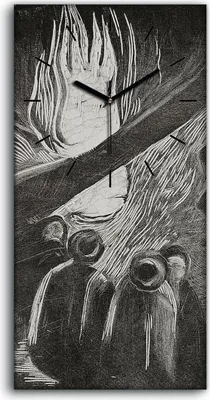 Produktbild von Wandkunst Leinwand Bild Uhr Geräuschlos Kunstdruck 30x60 Mahana no Varua Ino - schwarze Hände