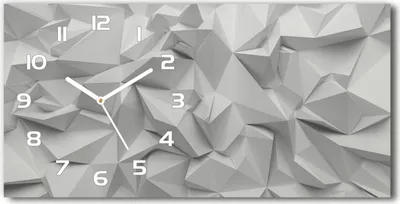 Produktbild von Wanduhr aus Glas – 60x30 cm - Glasbild - Glasuhr - Gehärtetes Glas - weisse-zeiger - 3D-Abstraktion