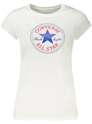 Produktbild von Weißes Mädchen T-Shirt: Kurzarm, mit Aufdruck & Rundhalsausschnitt