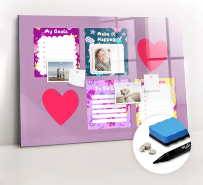 Produktbild von Magnetpinnwand Memoboard - Zubehörsatz - Schwarzer Marker + Schwamm + Magnete - 100 x 70 cm - Schreckliche Notizen