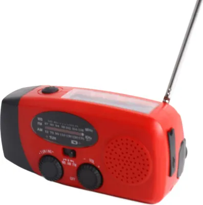 Zdjęcie produktu dla Ręczna korba ABS Generowanie energii elektrycznej Ładowanie słoneczne Oświetlenie LED Zapobieganie katastrofom Radio AM/FM z funkcją NOAA