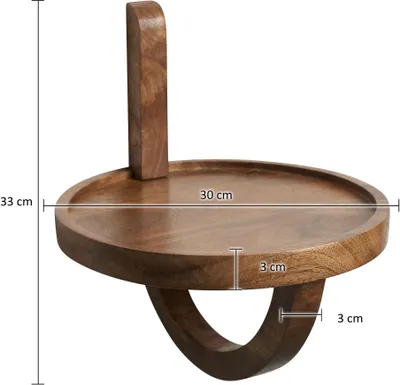 Image de Etagère murale 30x33x30 cm étagère en bois massif manguier ronde moderne | Wohnling