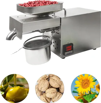Obrázek produktu pro Lis na olej, 220 V, 610 W, 304 potravinářská nerezová ocel, regulace teploty 40-240 °C, výtěžnost oleje až 45 %