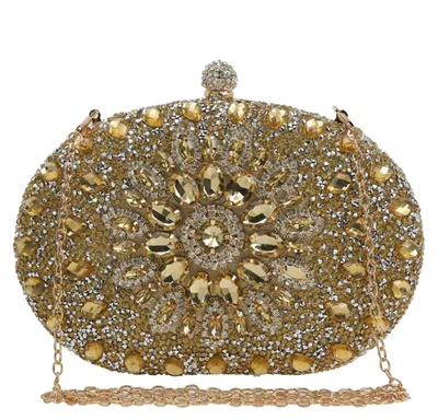 Immagine prodotto di CORIOS Borsa da sera da donna, borsa a mano con strass, piccola borsa a mano con decorazioni a diamante