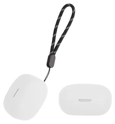 Produktbild von kwmobile Schutzhülle für Anker Soundcore P20i Hülle - TPU Silikon Case für Kopfhörer Ladecase - stoßfestes Cover mit Karabiner - Weiß