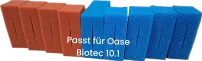 Produktbild von Ersatzschwamm Set passend für Oase Biotec 10 .1 Teichfilter 4 x rot 4 x blau 1 x sehr fein