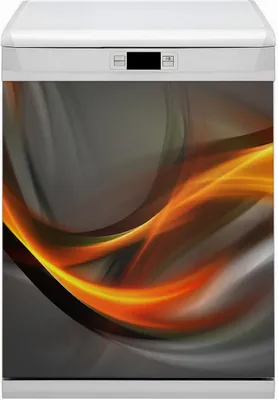 Produktbild von Abwaschbar 60x80 cm Geschirrspüle Magnetmatte Küche Dekorative  - Abstraktion Orange