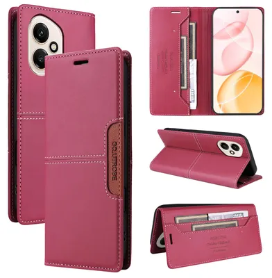 Produktbild von Handyhülle für Honor 400 Hülle, Leder Flip Wallet Kartenfach Stand Schutzhülle Rot