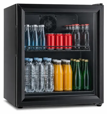 Image de Réfrigérateur de 43 litres pour hôtel, avec porte en verre, modèle Brevik | Neuf