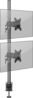 Image de Support ergonomique pour deux écrans de bureau, réglable et pivotant, 13 à 27 pouces