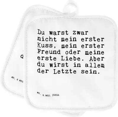 Produktbild von Mr. & Mrs. Panda Topfuntersetzer Du warst zwar nicht... - Weiß - Geschenk, Topflappen, Antrag, Ehe, Doppel, Liebesbeweis, topfhalter, Topflappenset, Set, Sprüche, Partner