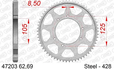 Produktbild von AFAM Kettenrad Stahl Standard - 428