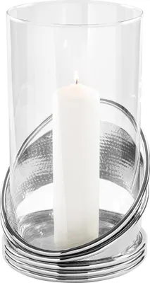 Produktbild von Fink COLETTE, Windlicht, vernickelt, Glas, silberfarben, H. 30 cm, D. 25.5 cm 159595