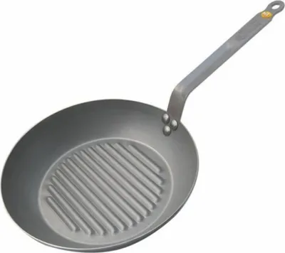 Zdjęcie produktu dla De Buyer patelnia grillowa Mineral B Element 32 cm żeliwna patelnia żebrowana