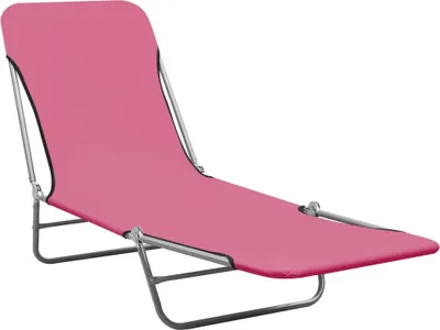 Produktbild von vidaXL Klappbare Sonnenliegen 2 Stk. Stahl und Stoff Rosa