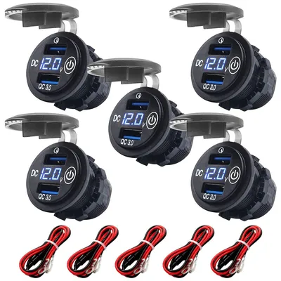 Productafbeelding van ProRide Sigarettenaanstekercontactdoos - Met voltmeter - Inbouw - 12V - Blauw