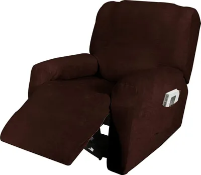 Obrázek produktu pro 4 kusy sametového strečového lehátka na pohovku Slipcovers Cover Chránič nábytku pro 1 sedací pohovku, hnědý