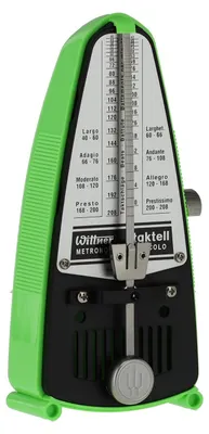 Produktbild von Wittner Metronom Taktell Piccolo Serie 830 - Kunststoffgehäuse - Ohne Glocke - Neongrün - Mechanisch zum Aufziehen - Keine Batterien erforderlich -  Germany