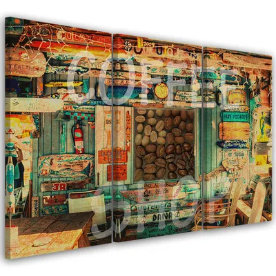 Image de Triptyque sur toile abstractions - couleur 90x60 cm Feeby couleur tableau mural prêt à accrocher