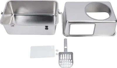 Produktbild von Schloss Metallkatze Katzentoilette mit Deckelschaufel verhindern, dass es sich