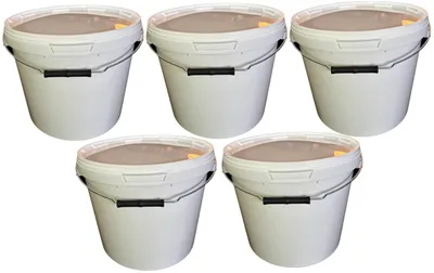 Produktbild von SILPLAST Eimer mit Deckel 17L x 5 Kunststoffeimer 17 Liter lebensmittelecht stapelbar Plastikeimer leer Weiß