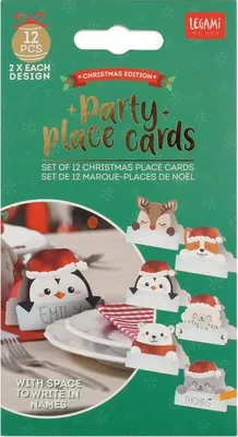 Produktbild von Legami Krawatten - Set mit 12 weihnachtlichen Tischkärtchen
