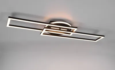 Image de Plafonnier LED TWISTER 30 W, de 2 700 à 6 000 K, 4 500 lm, métal noir et blanc, dimensions : 8,5 x 90,5 x 24,5 cm, IP20, RL