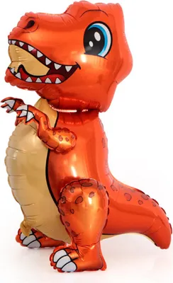 Produktbild von Folienballon 3D Dinosaurier mit beweglichen Beinen, 02 Orange ca. 51 x 77 cm