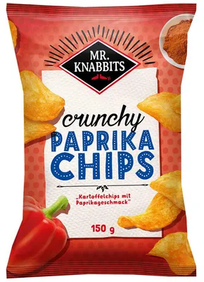 Produktbild von Mr. Knabbits Knusprige Paprika Chips 0,15kg